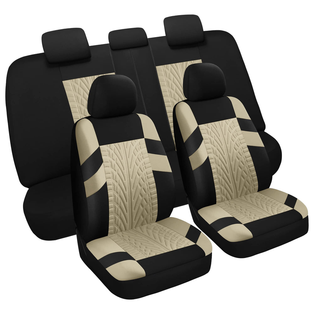 Pariitadin car seat cover full set in black and beige protects interiors and cleans easily