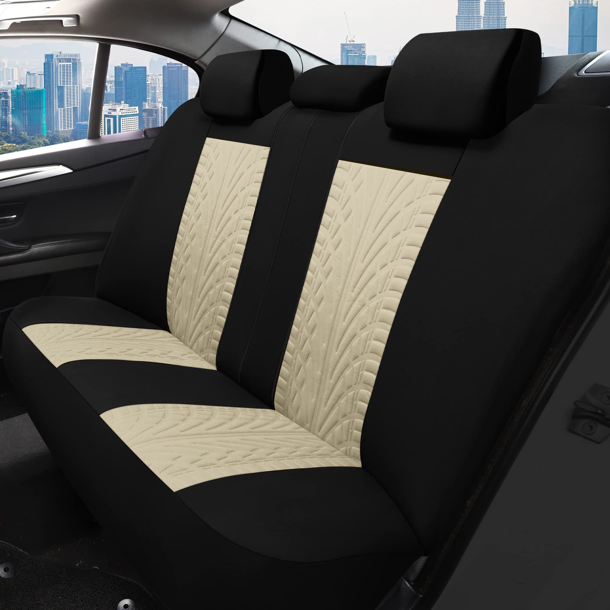 Pariitadin rear seat cover with buckle cutout enables custom fit