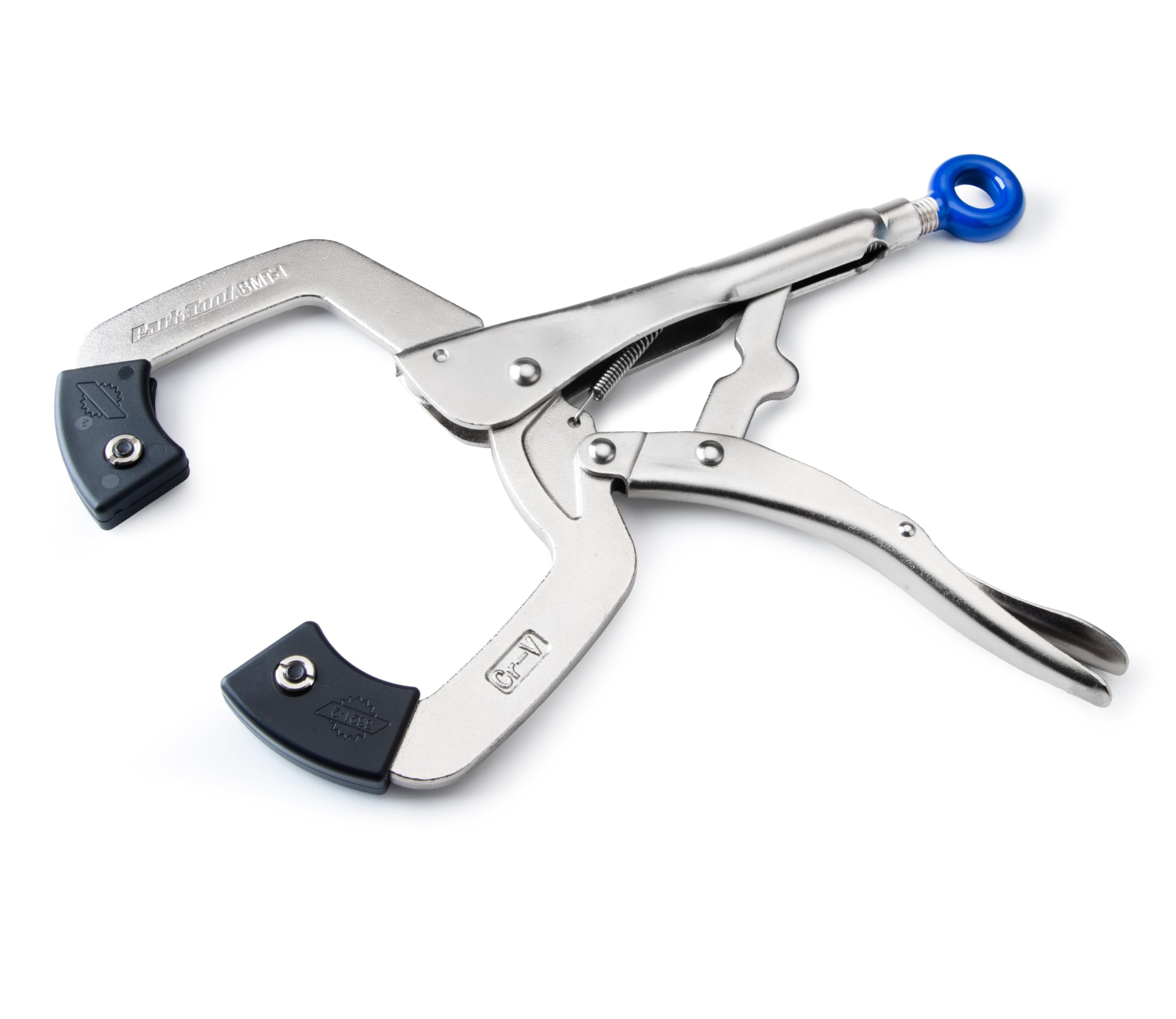 Close-up of Park Tool BMT-1 handling a tubeless bead separation.