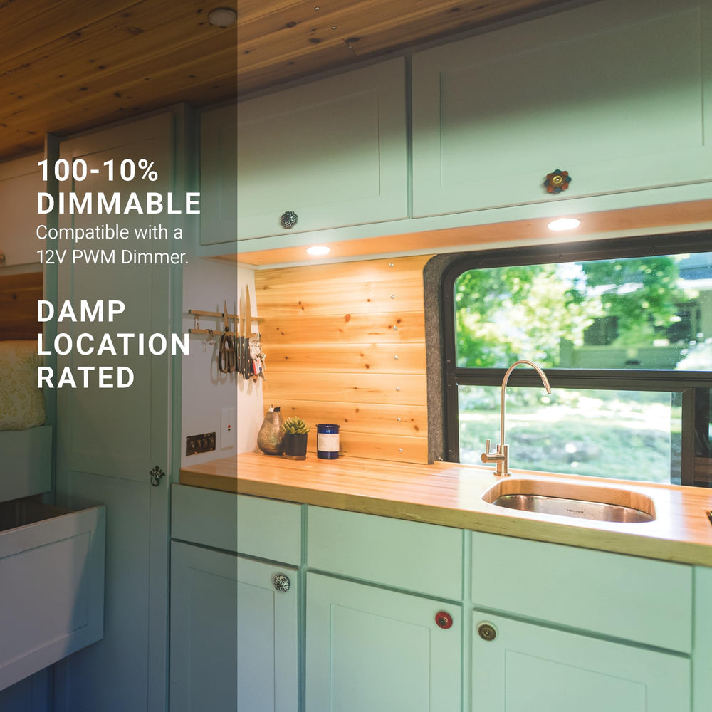Parmida RV dome light with metal body for durability and reliability.