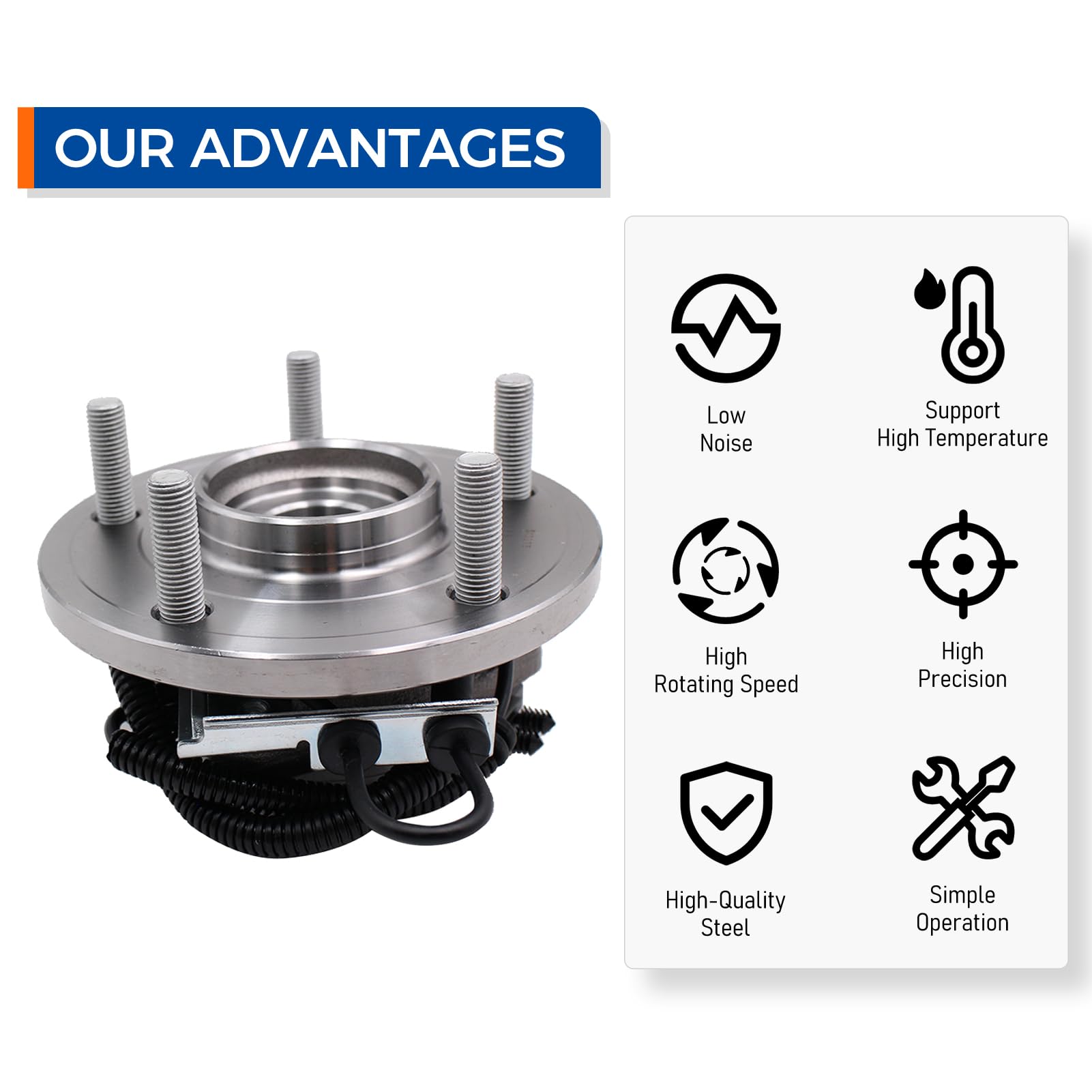 PAROD 513273 5-lug hub bolts included for proper compatibility and installation.