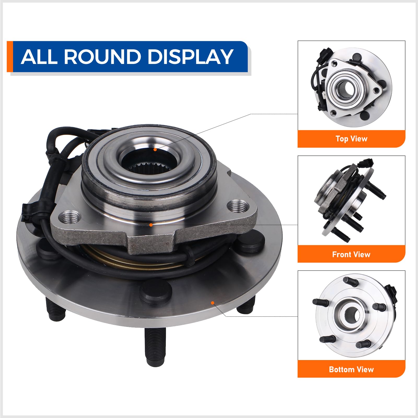 PAROD 515073 front hub assembly close-up for Dodge Ram fit.