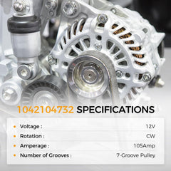 PAROD Acura TSX 2004-2008 alternator enabling steady power on the road