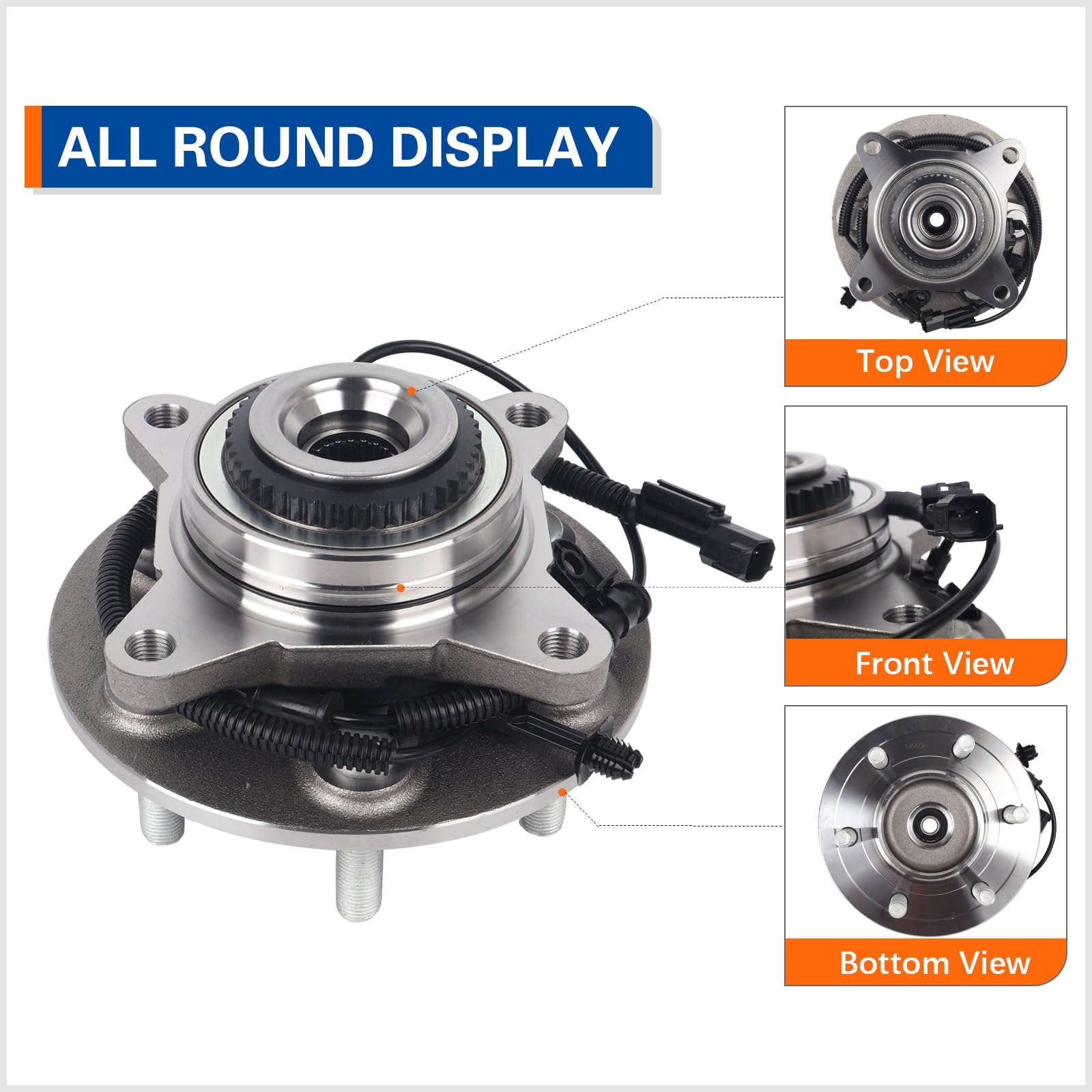 PAROD front hub bearing assembly close-up showing ABS sensor integration for Ford F-150.