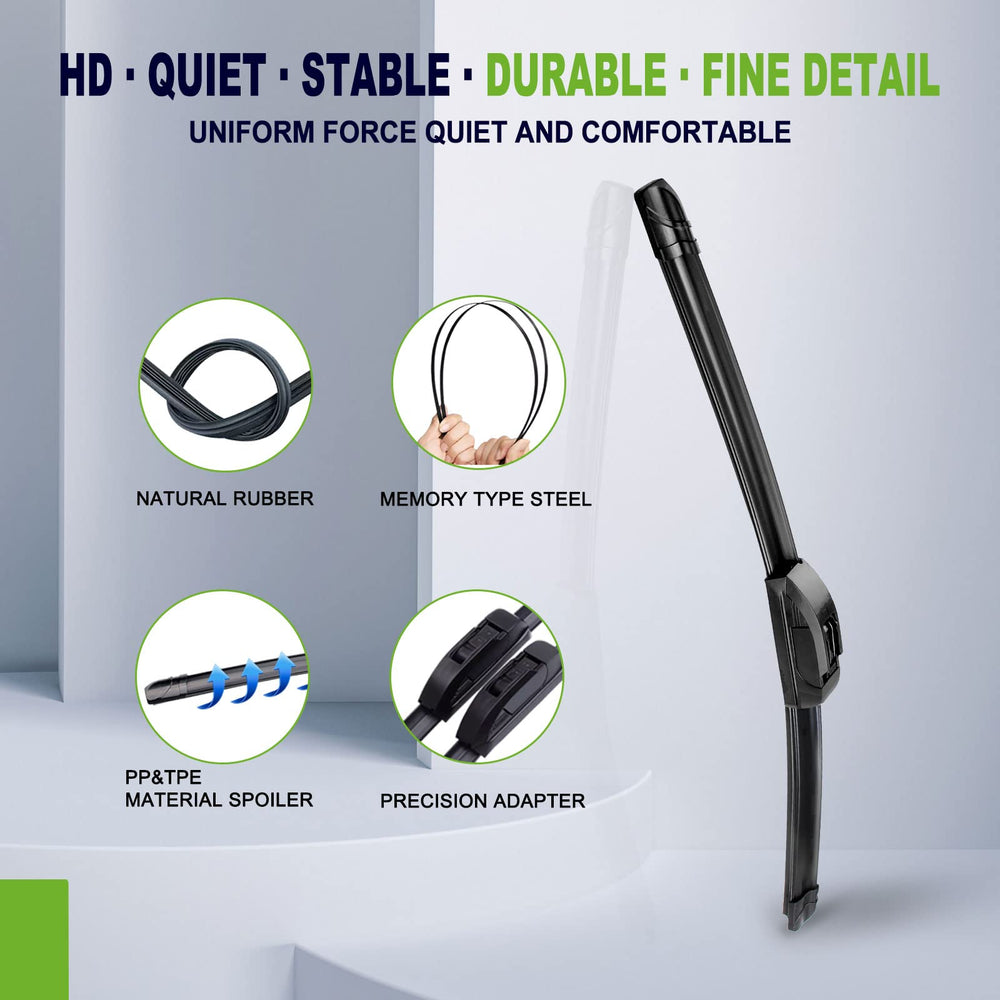 PARRATI aerodynamic design wiper reduces drag and wind lift for quieter performance.