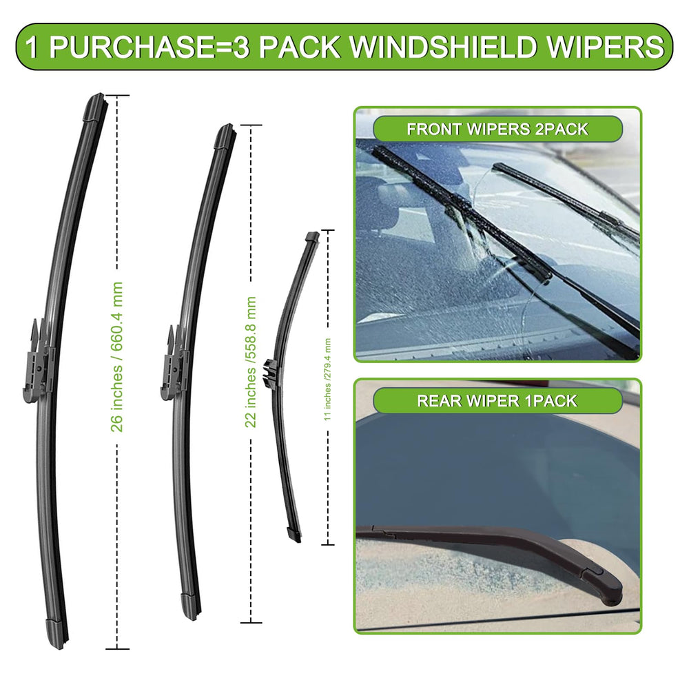 PARRATI 11-inch rear wiper blade ensures clear rear view