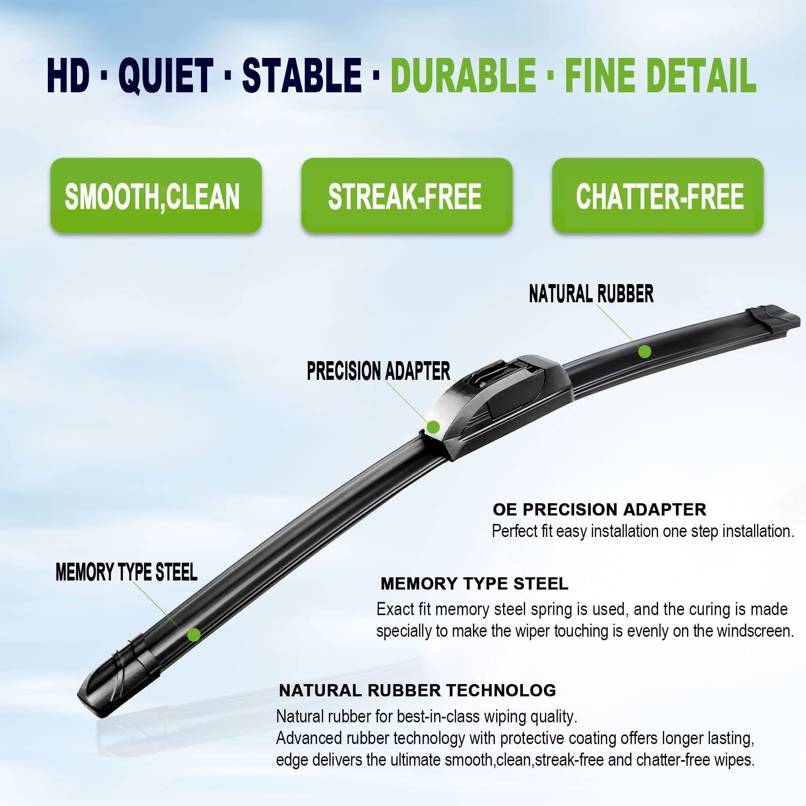PARRATI OEM-quality wiper blades 22-17 inches optimized for smooth operation.