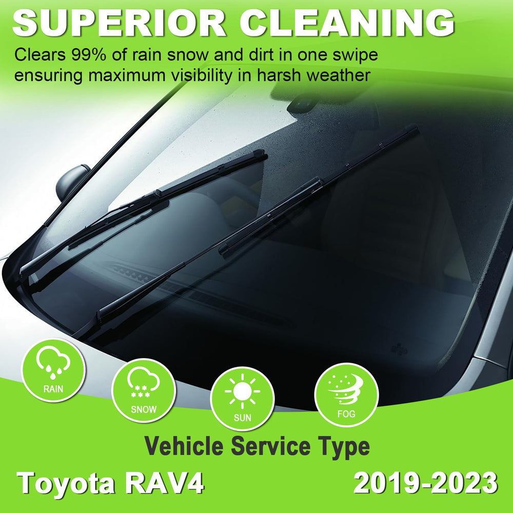 PARRATI Rav4 rear 12 inch blade ensures proper fit and rear visibility.