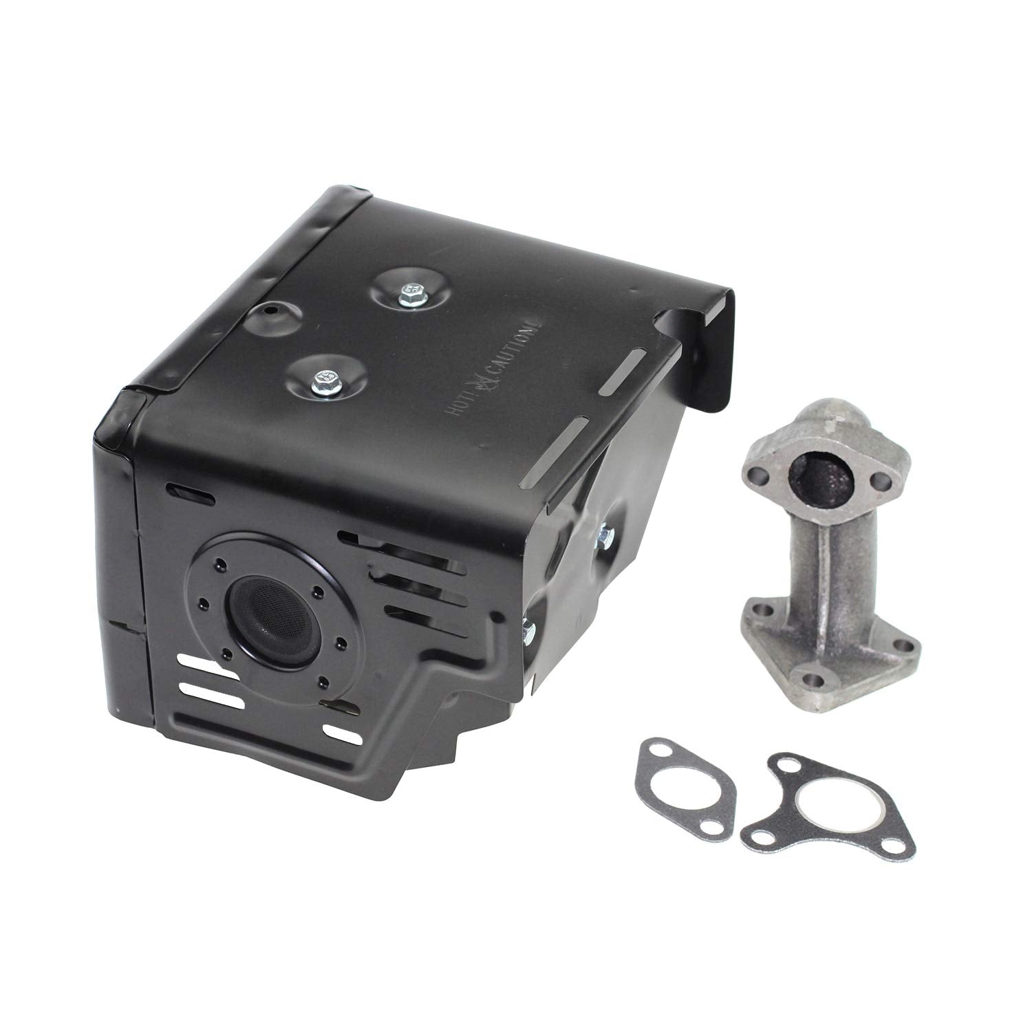 Parts Camp brand label on GX390 muffler for easy brand identification and trust.