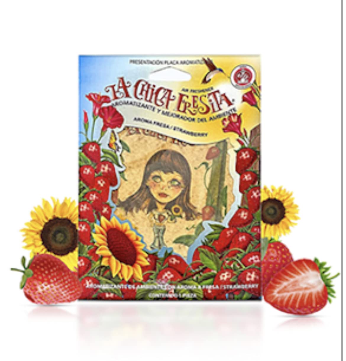 Parts Direct Chica Fresita strawberry air freshener 5-pack for car, home, or office.