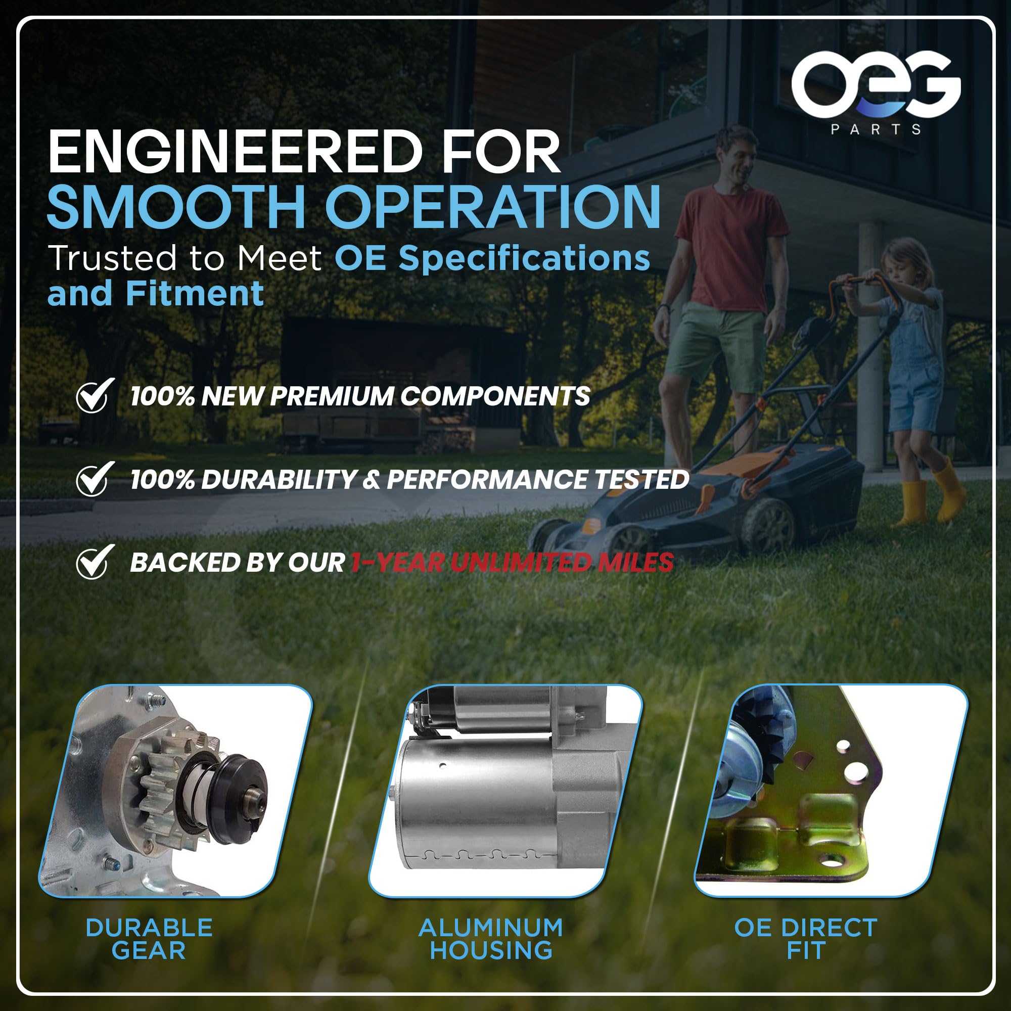 Parts Player OEG 14-tooth gear compatibility with Briggs, Deere, Toro lines