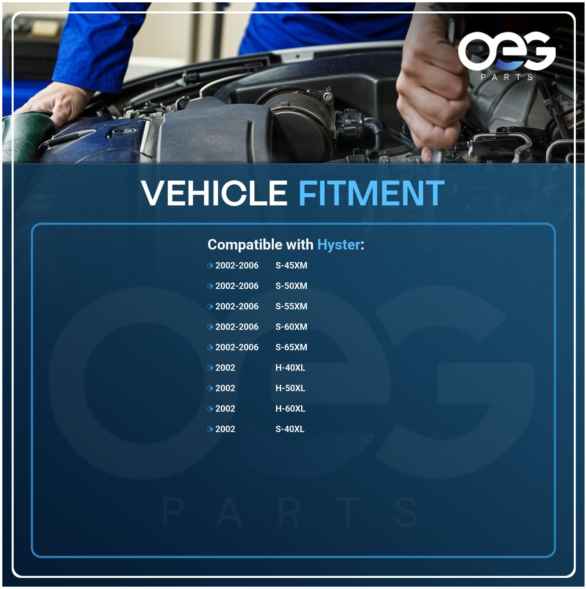 Parts Player starter 12V label detail illustrates tested electrical specs.