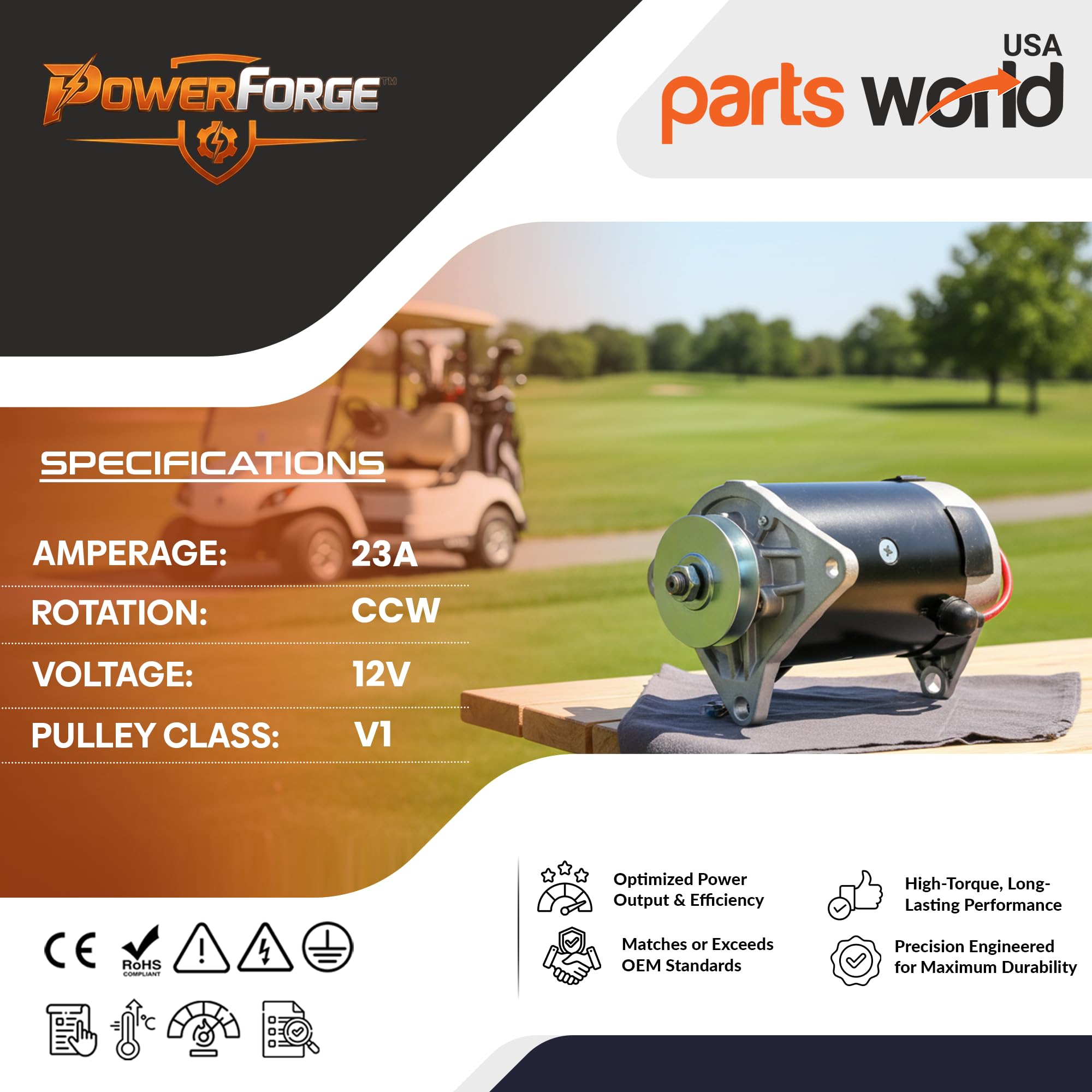 Parts World USA OEM-replacement starter generator referencing 420-44003