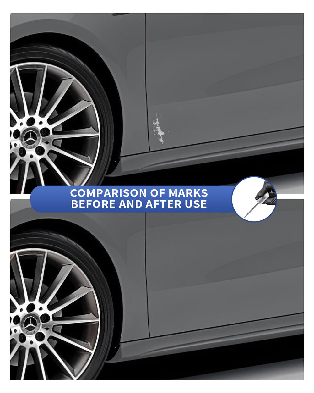 Durable metallic paint withstands temperature changes for outdoor or garage use.