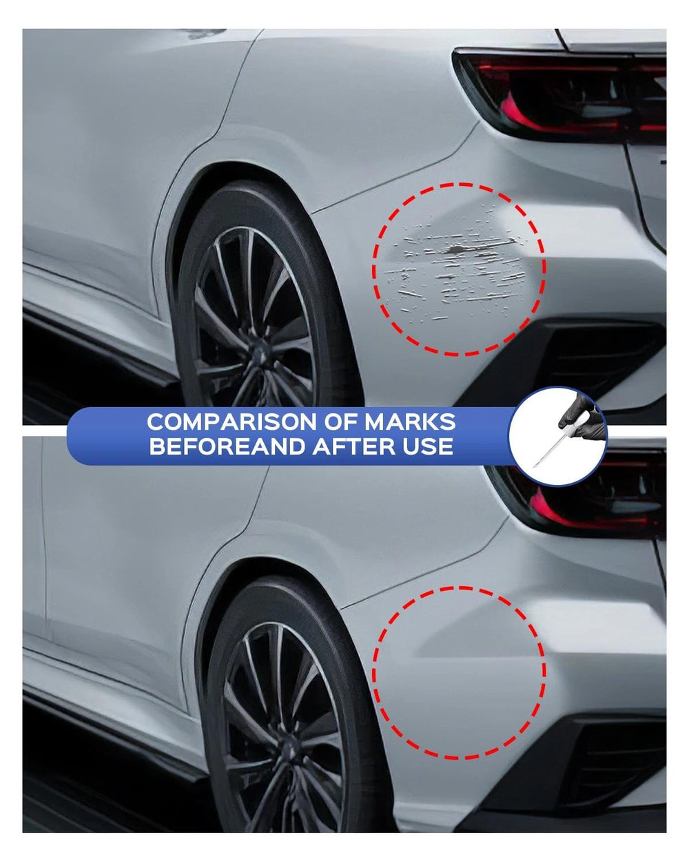PARTS4EV G1U Ice Silver color-match chip blends seamlessly with Subaru.