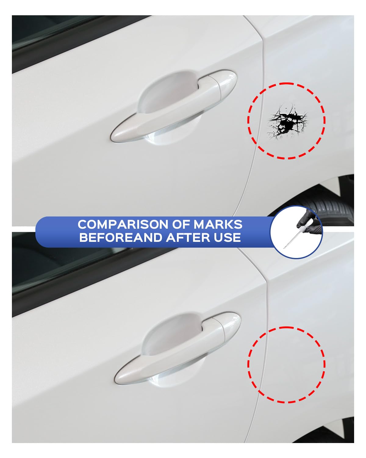 PARTS4EV G1W/WA140X outdoor durability test on vehicle finish.