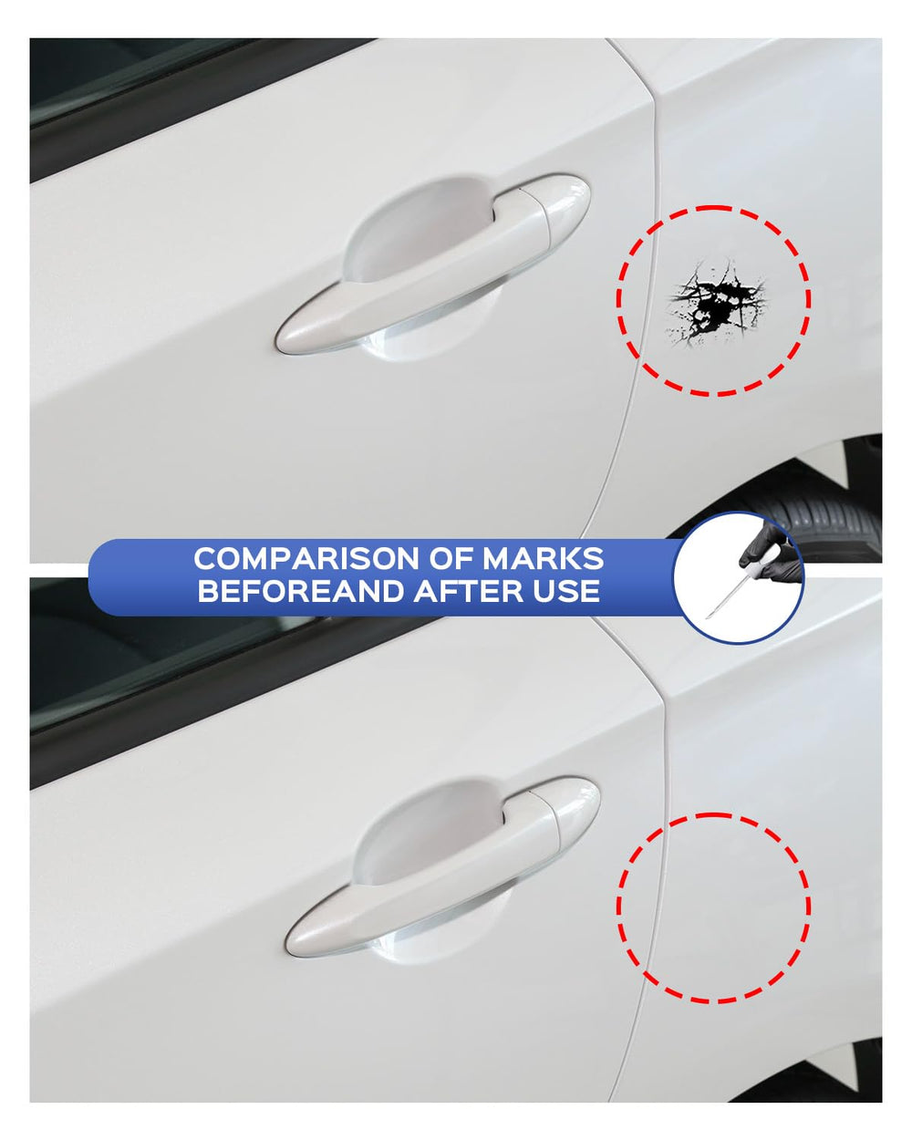 PARTS4EV G1W/WA140X outdoor durability test on vehicle finish.