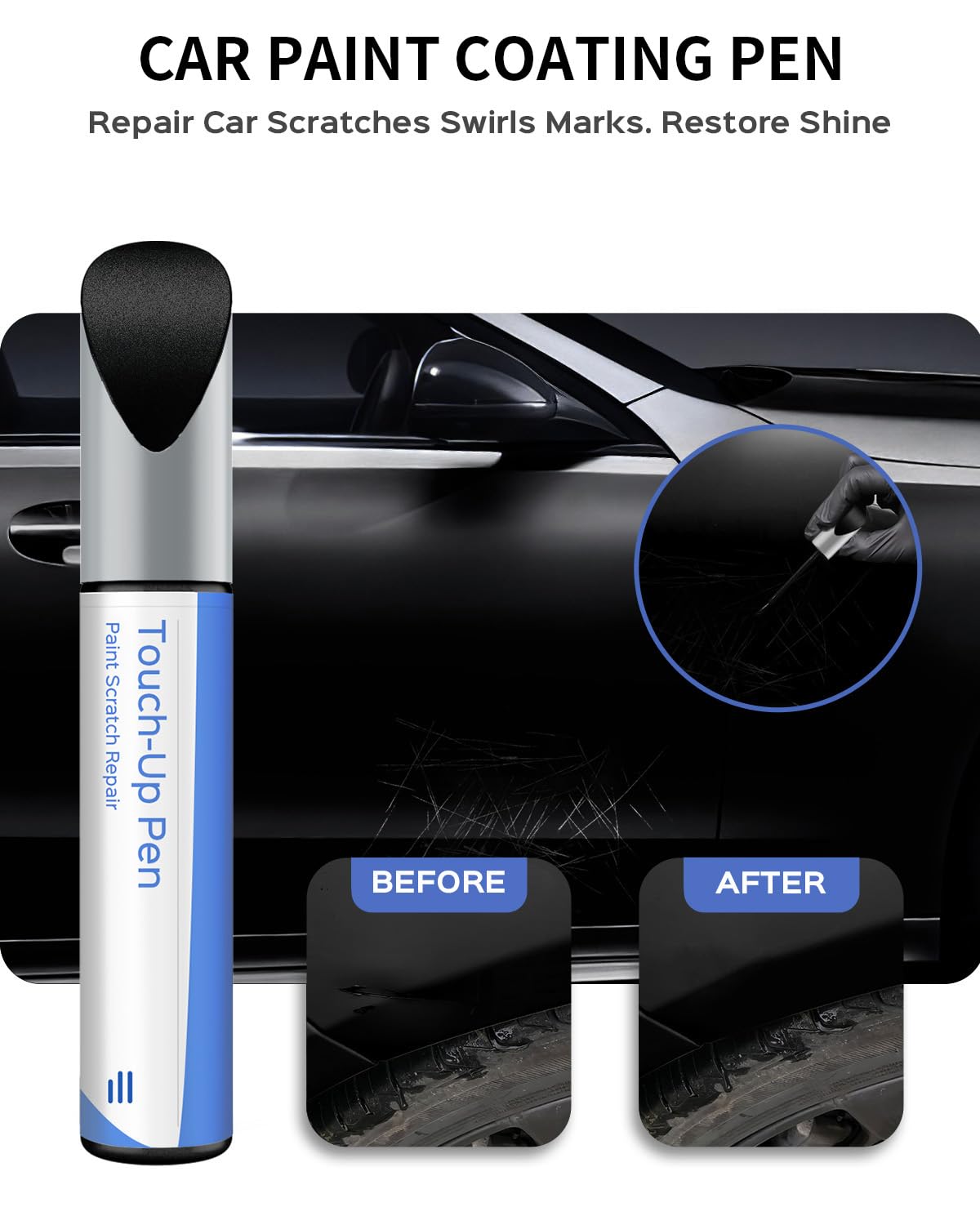 PARTS4EV jet-black-touch-up-paint-cap for easy, controlled application