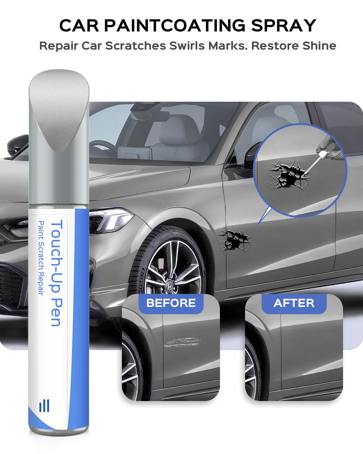 PARTS4EV NH-700M alabaster silver touch-up pen close-up for precision application