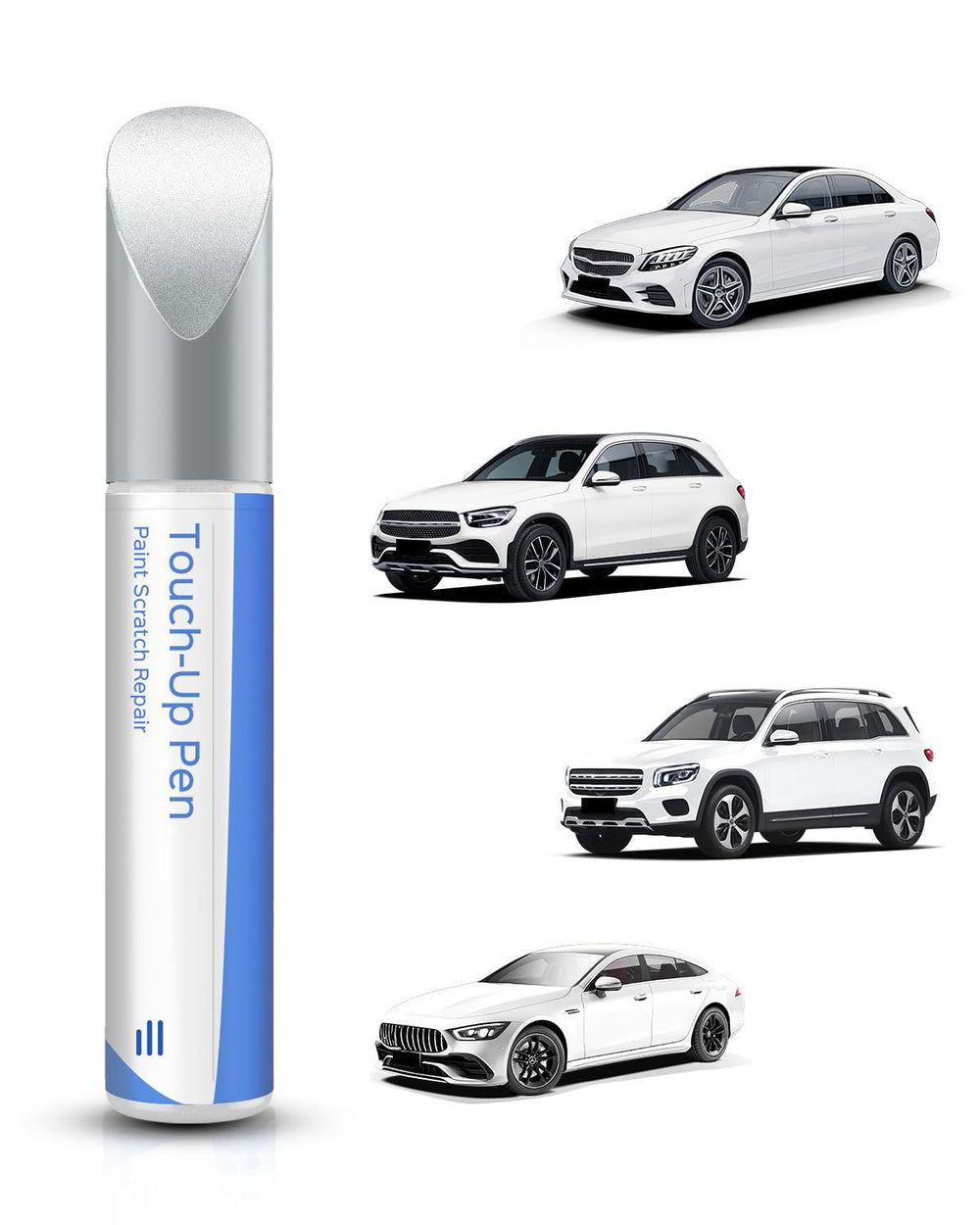 PARTS4EV Polar White touch up pen for Mercedes exact color match, seamless repair.