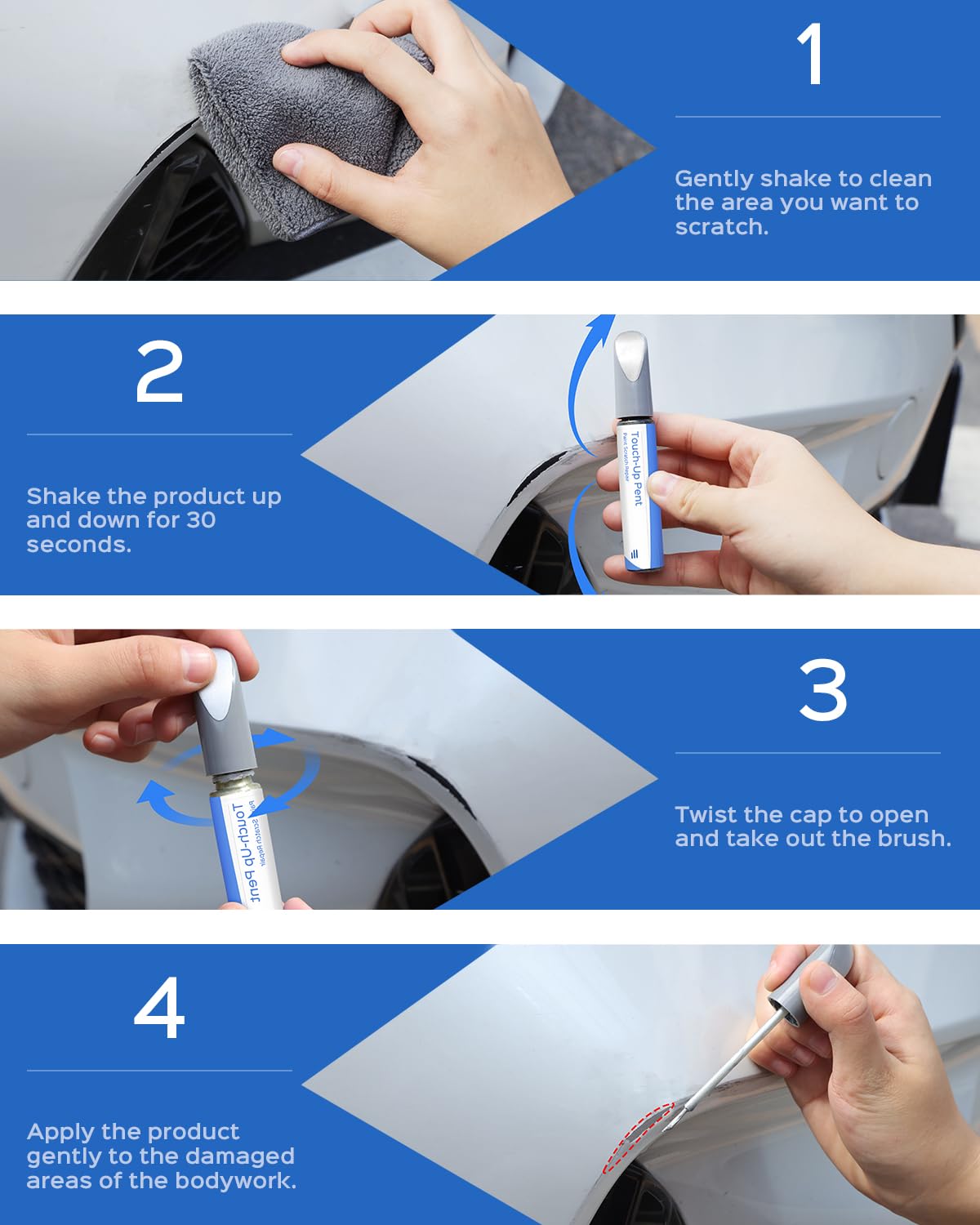 Three-step touch up process with PARTS4EV PW7/GW7 on Jeep surface