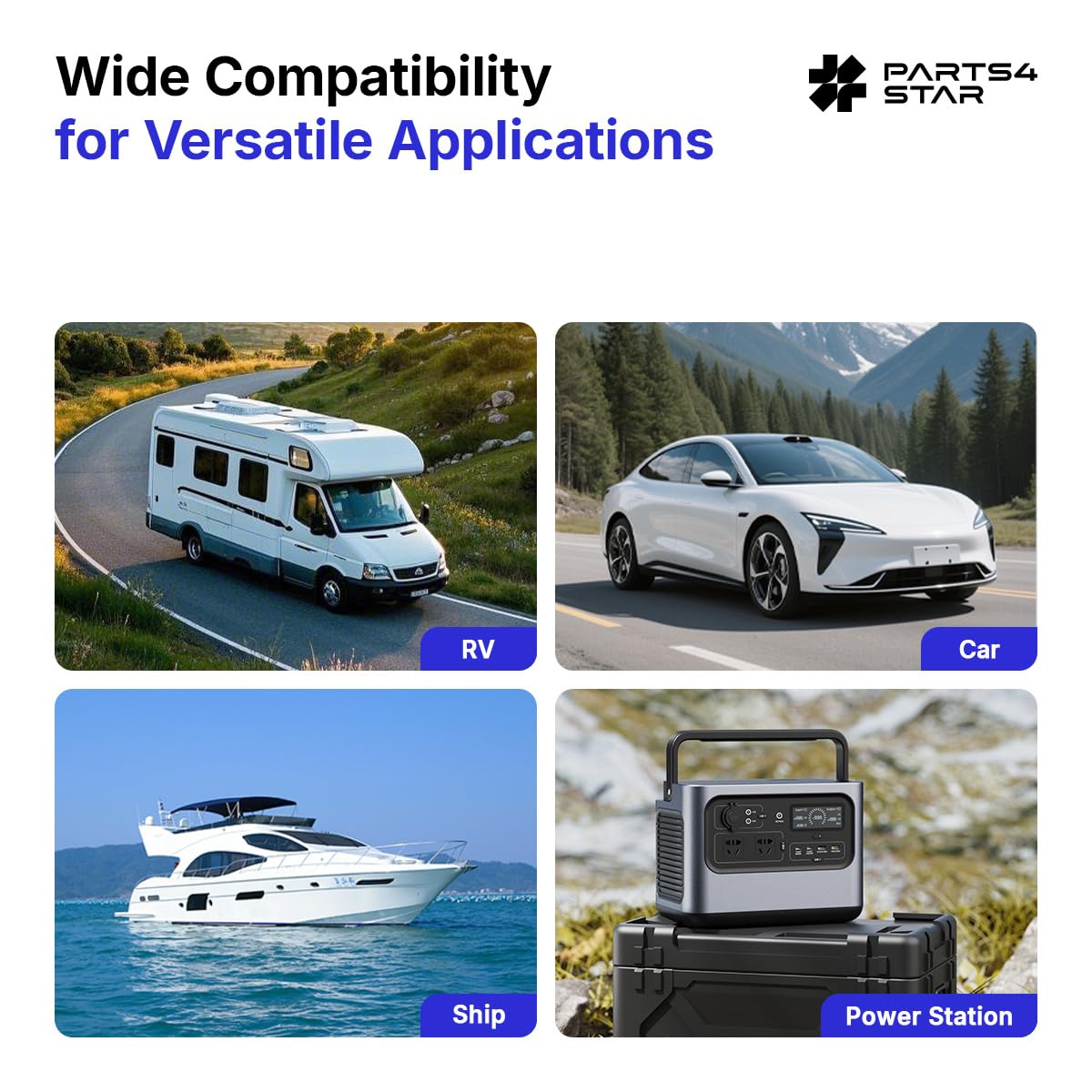 Parts4Star Starlink Mini car adapter rugged design suitable for RV and boat use.