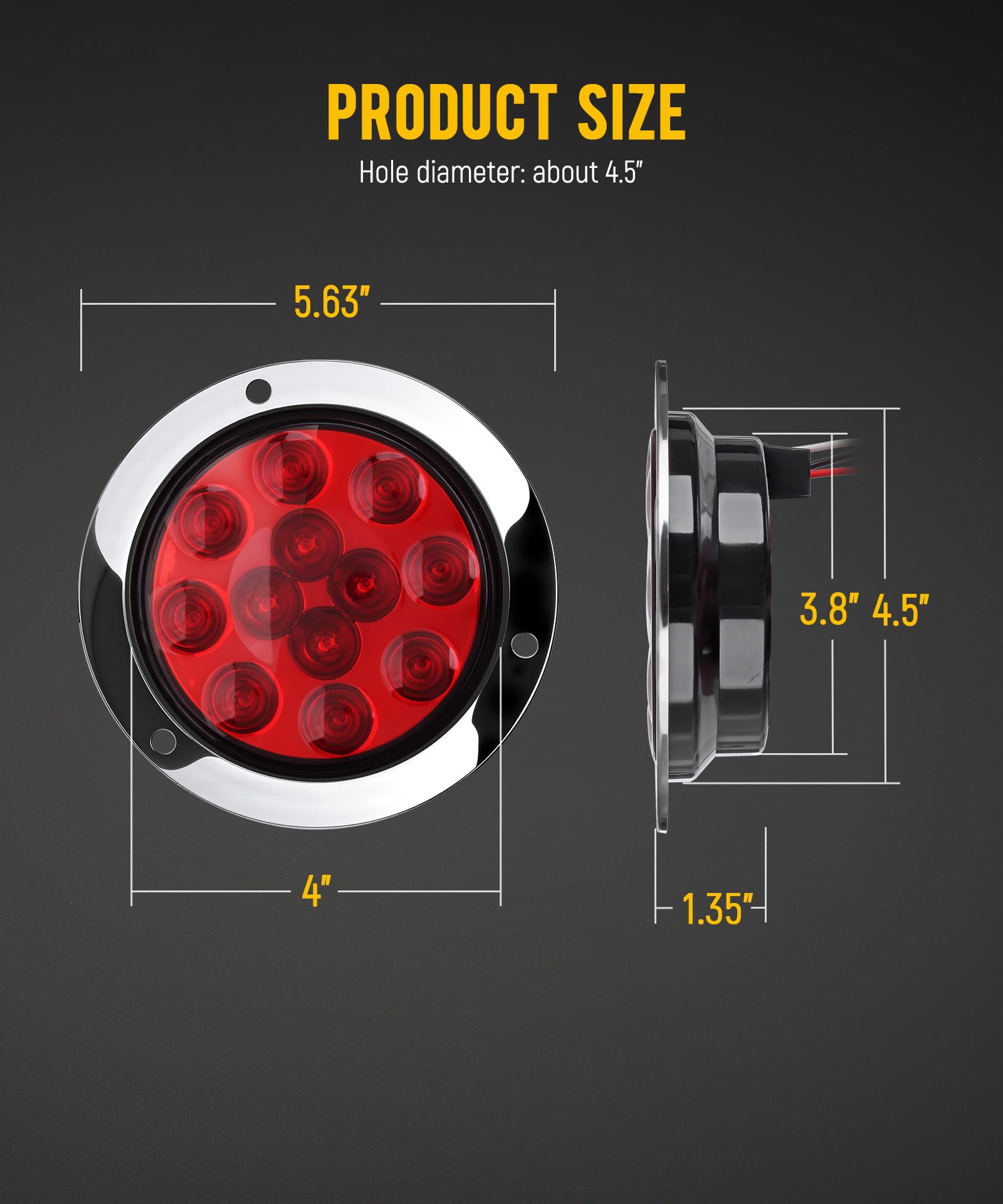 Partsam 12-LED round trailer light kit for comprehensive signaling.