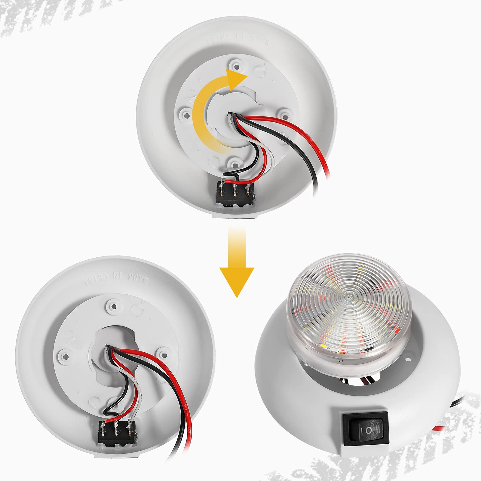 Partsam uses 12 white and 9 red LEDs for bright, selectable options.