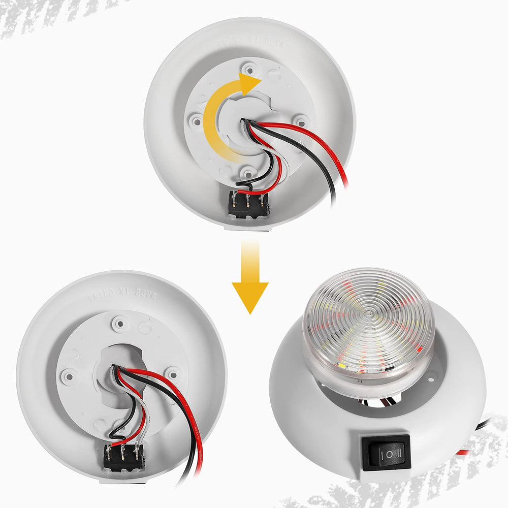 Partsam uses 12 white and 9 red LEDs for bright, selectable options.