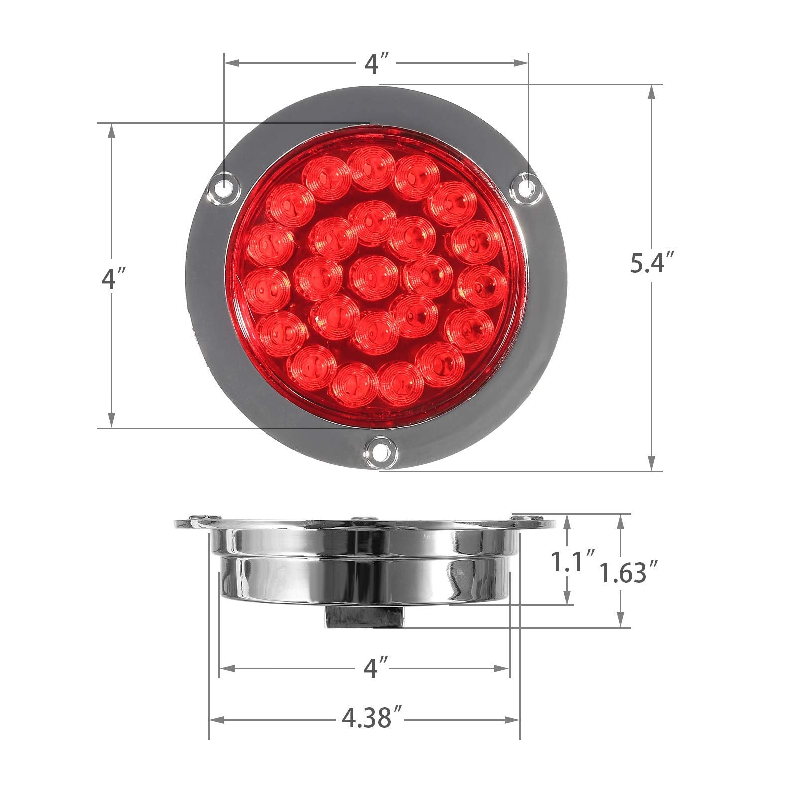 Partsam 12V DC round tail light designed for universal vehicle compatibility