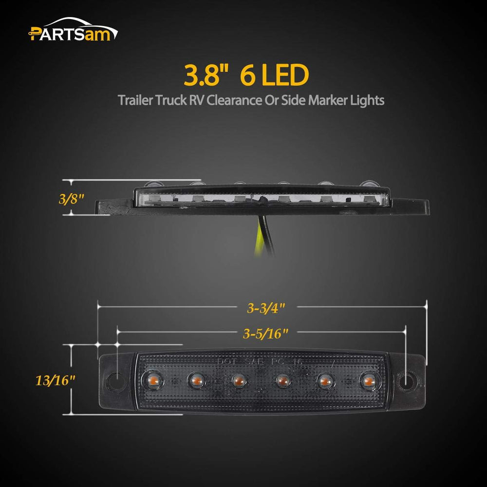Partsam 12V LED marker light with 6 LEDs for bright road visibility