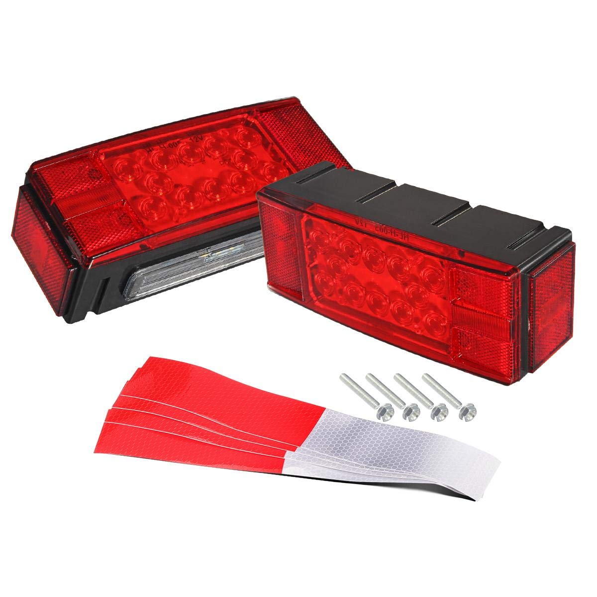 Partsam 12V LED submersible left rectangular trailer light enhances signaling on rough roads.