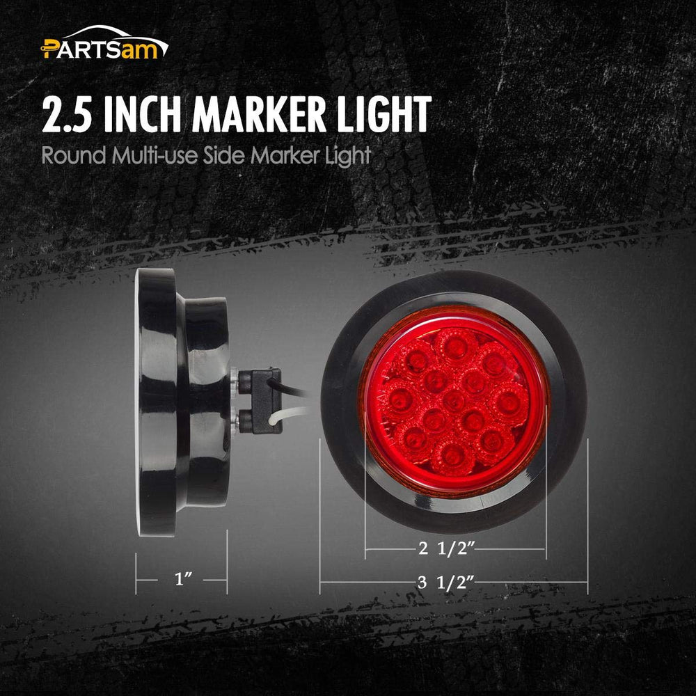 Partsam 12V LED trailer light compact round for space-saving mounting.