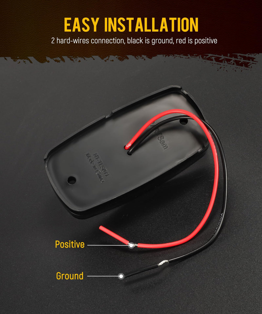 Partsam 12V surface-mount marker light with smoked lens.