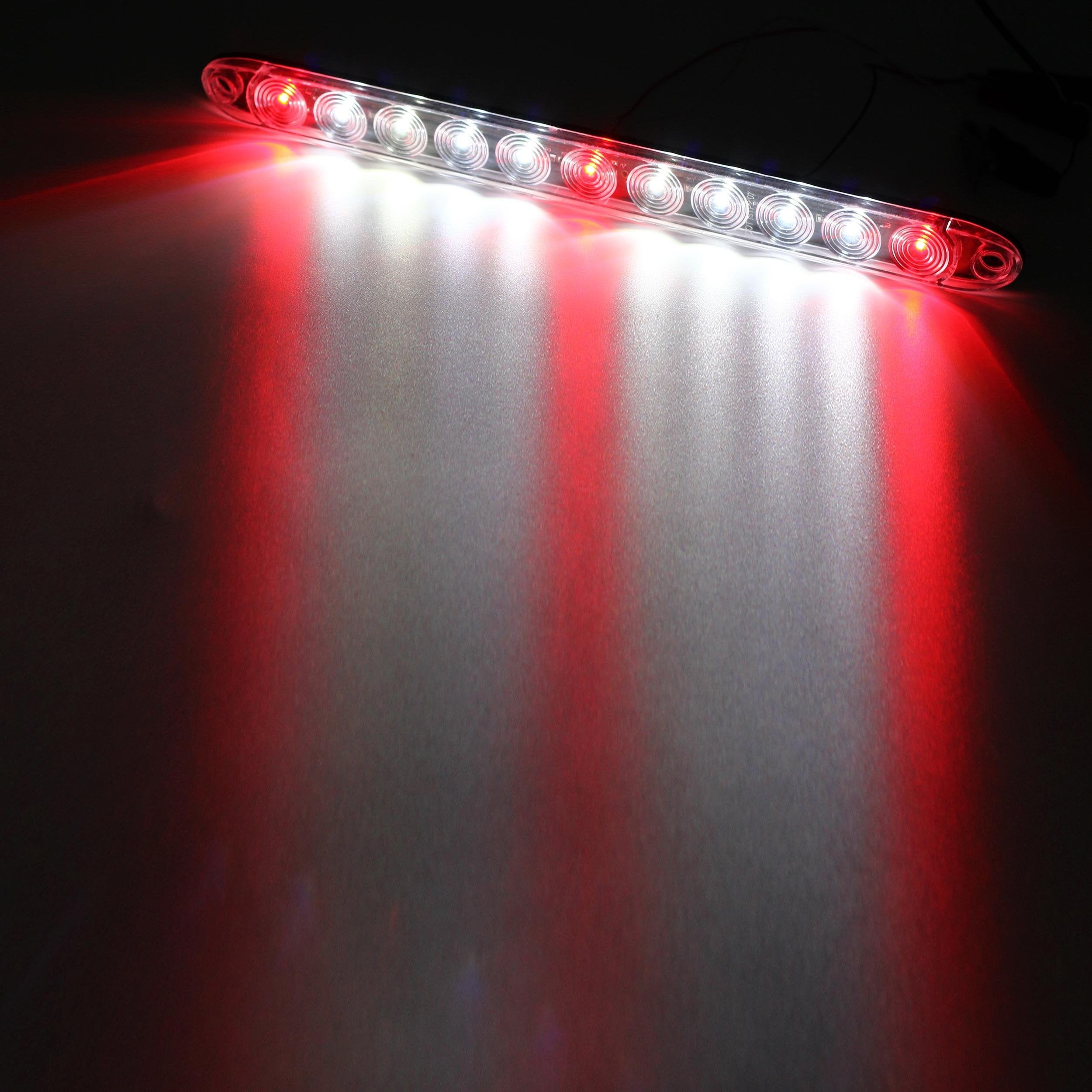 Partsam 15-inch red 3-ID bar waterproof housing for all-weather use.