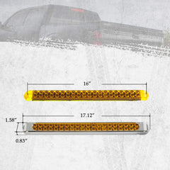 Partsam 17 inch amber lens light bar with universal mounting
