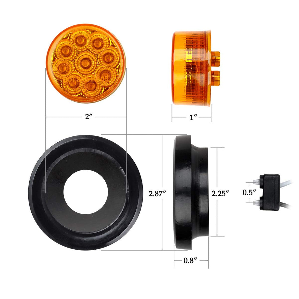 Partsam 2-1-4-inch mounting-hole round light for flexible trailer installation.