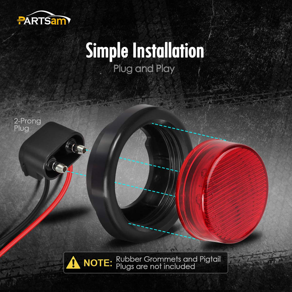Partsam 2.5-inch red marker light suited for trucks and trailers for safer lanes.