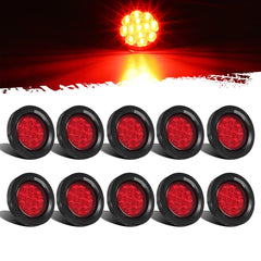 Partsam 2-5 inch round red 13-LED side marker light for trailers improves visibility.