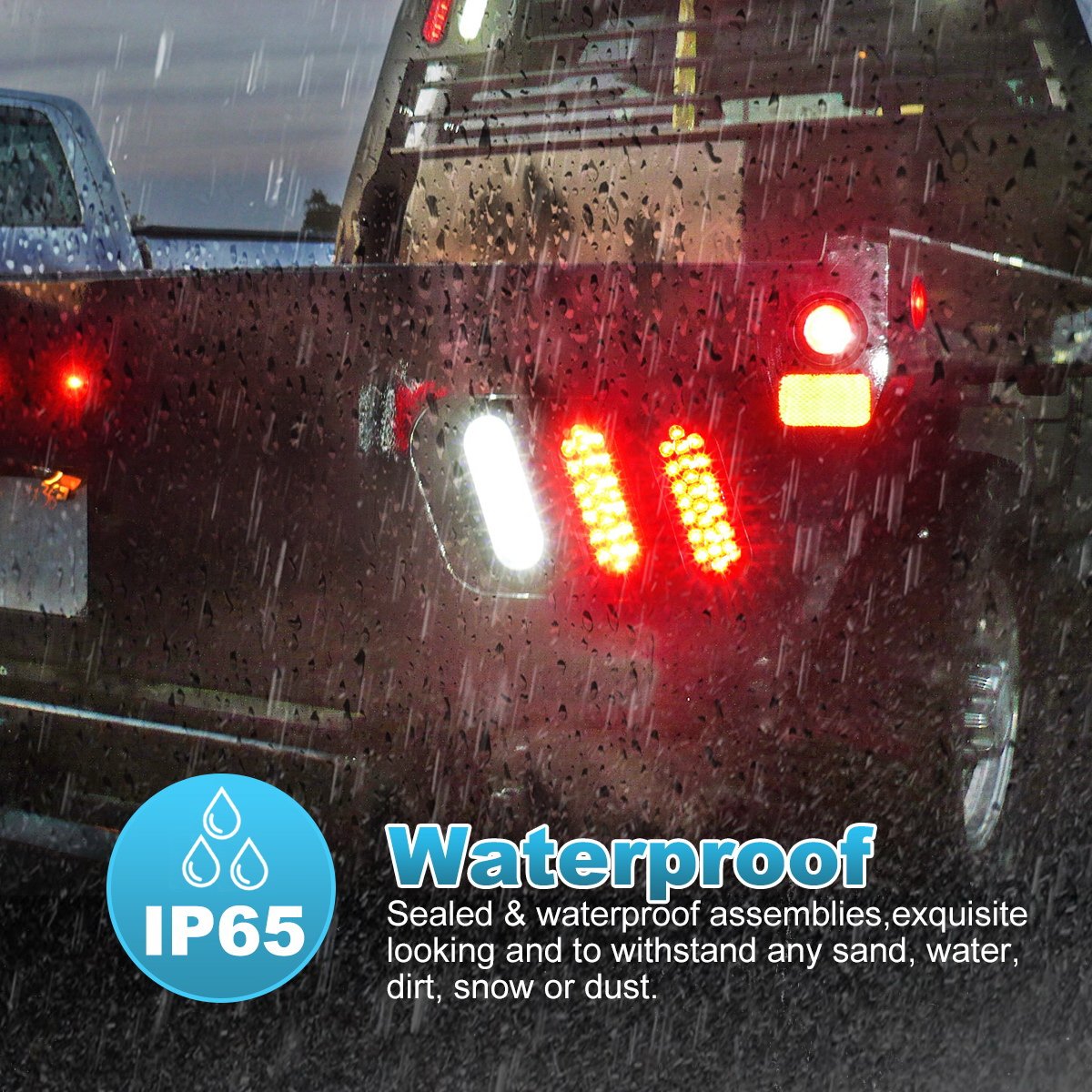 Partsam 24-LED oval tail light suited for trailers, RVs, and trucks
