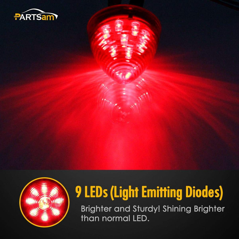 Partsam red beehive light for trucks and trailers, versatile clearance and side marker.
