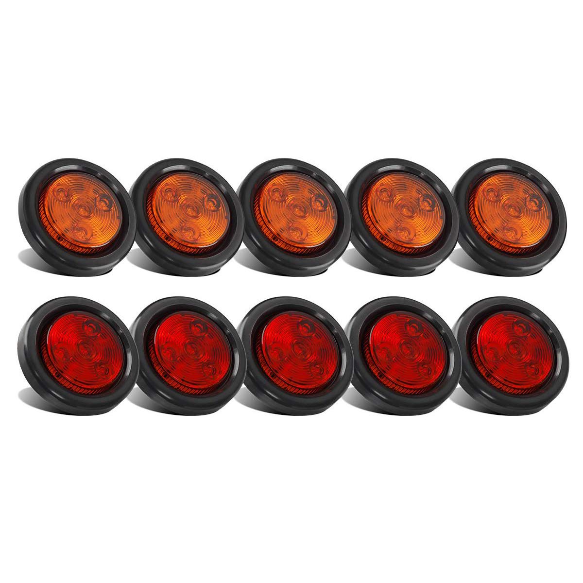 Partsam 2in round trailer side marker amber with reflex lens for better visibility.