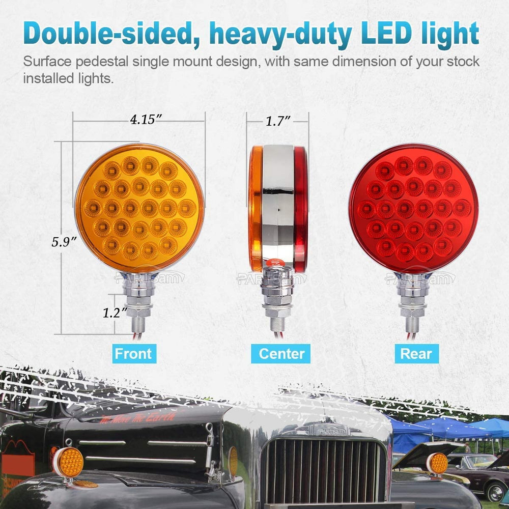 Partsam wiring detail for dual-face pedestal light with color coding