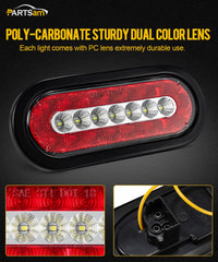Partsam 2Pcs white backup light for reverse illumination and safety.