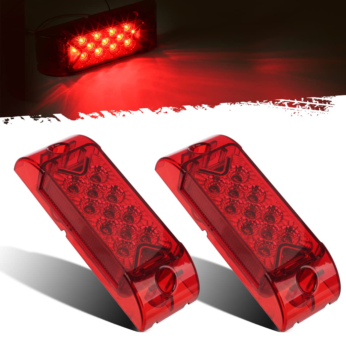 Partsam 2x red 6-inch side-marker lamp enhances trailer visibility in daylight