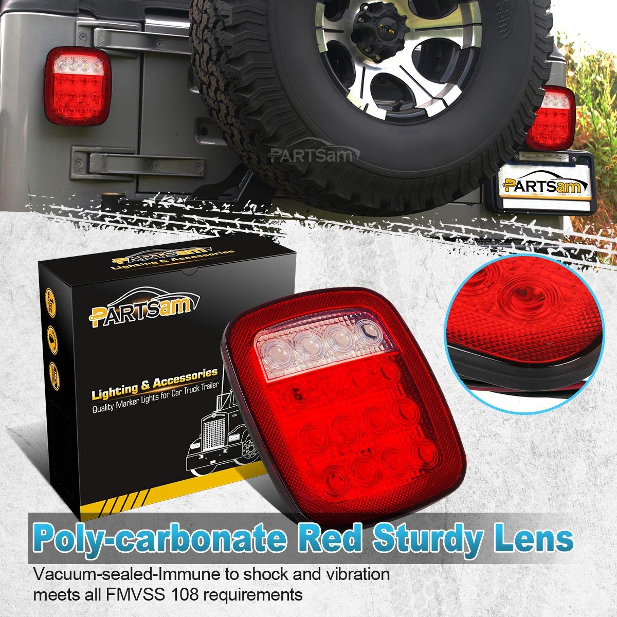 Partsam universal 16 LED light kit ready for DIY Jeep or truck installation