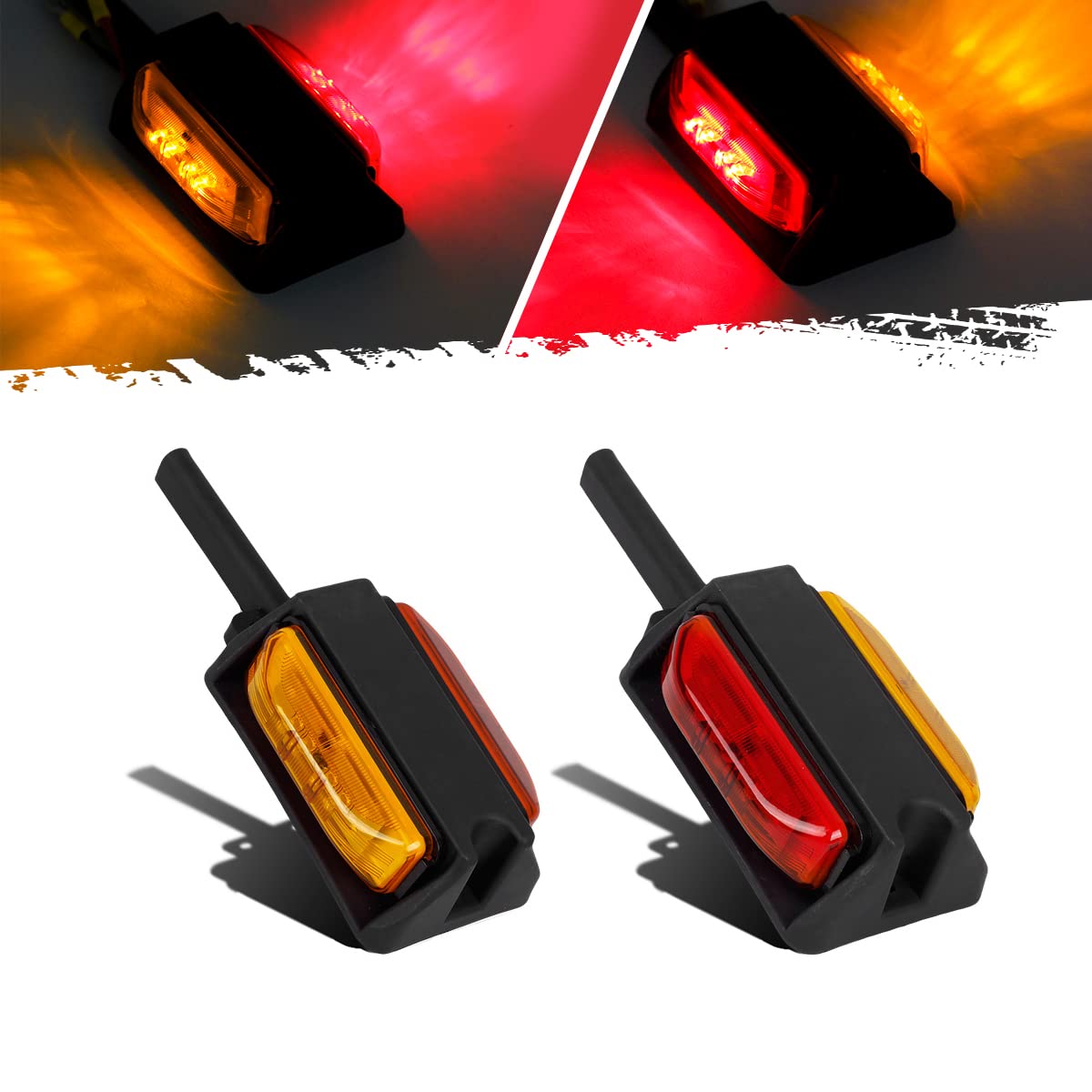 Partsam 2x4 LED rear red clearance lights boost trailer visibility from behind.