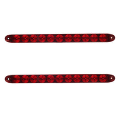 Partsam 2x red 15-inch LED trailer light bars provide full-length trailer signaling.