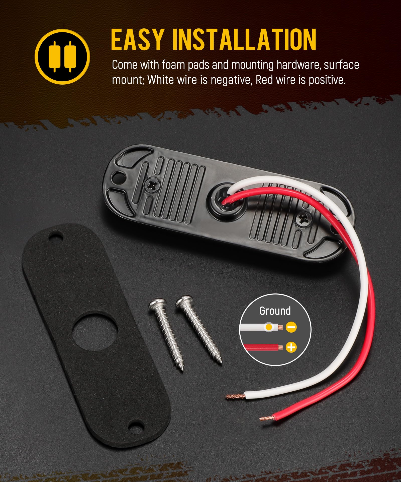 Partsam 3.4-inch amber LED marker light in aluminum housing, durable and weather-ready
