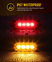 Partsam 3.4-inch amber LED marker light, side view, weather-resistant lighting solution